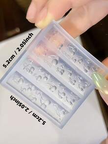 1件裝藝術美甲模具 甜美櫻桃蝴蝶結 3D可佩戴美甲飾品，美甲師必備工具，矽膠美甲模具 - 無色 - 查看 13