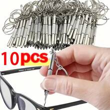 2/10pcs Mini Screwdriver Three-In-One Set With Keychain - Glasses, Watch, And Mobile Phone Repair Tool, Suitable For Home And Manufacturing Use, Portable Multifunctional Screwdriver - Multicolor - View 2