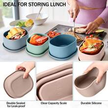 Sealed Fresh-Keeping Lunch Box, Lightweight Fruit Box, Microwave- Silicone Bowl, 200ml/300ml/600ml, Personalized Custom Name And Pattern - Multicolor - View 7