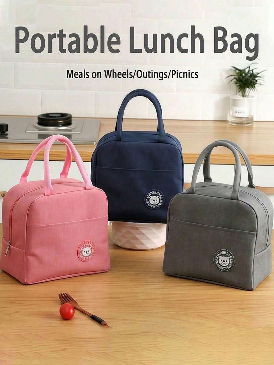 Unisex Portable Lunch Tote Bag, Insulated Waterproof Cold-Keeping Lunch Bag, Thickened Cute Lunch Fruit Bag For Students And Adults, Essential Accessory For Work, Picnic, Back To School And Travel