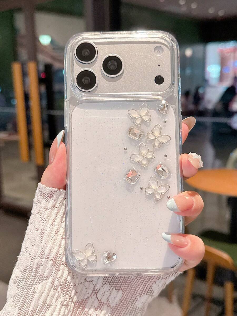 新款時尚奢華蝴蝶水鑽手機殼，適用於 iPhone 18 Pro Max/18 Pro/18/17 Pro Max/17 Pro/17/16 Pro Max/16/16 Pro/16 Plus/15/15 Pro Max/15 Pro/15 Plus/11/13/14 Pro Max/13 Pro/13 Pro Max/14 Pro/14 Pro Max/14 Plus，高端美學風格，耐磨防刮、防震防摔，日常使用全方位保護