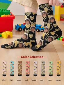 Custom Pattern Children's Mid-Calf Socks, Suitable As Gifts - Multicolor - View 5