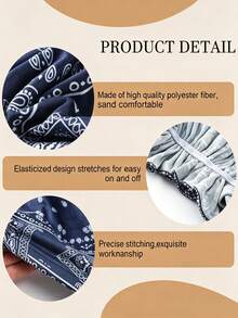 Topi Pesawat Motif Bunga untuk Wanita, Topi Jilbab Modis dengan Dua Ekor Panjang, Topi Penutup Kepala Melengkung yang Mudah Dipakai - 4 topi pesawat motif paisley - View 4