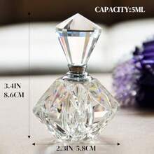 Carved Crystal Empty Mini Refillable Perfume Bottle - Clear - View 5