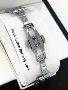 Pablo Raez 1pc Men's High-Quality Watch Accessory Classic Vintage Honeycomb Shape Wristwatch Premium New Luxury Silver Men's Fashion Watch Stainless Steel Non-Fading Strap 50m Waterproof Minimalist Brand Original 50m Waterproof Watch Men's Casual Fashion Quartz Watch Luminous Hands Arabic Numeral Dial Charming White Blue Black High-End Business Wristwatch Suitable For Daily Work Life Vacation Wear Teacher Father Or Male Friend Gift Birthday Graduation Wedding Gift - Silver - View 10