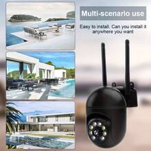 2pcs 1080P Indoor WIFI Camera, Home Security Camera, 2.4G Wifi Connection, Motion Detection And Visual Alarm Function, Color Night Vision, PTZ Technology, Two-Way Audio, 355° Pan/Tilt Zoom, Compatible With Smart Assistants, Suitable For Home/Factory Security, Store Anti-Theft, Community Perimeter Monitoring, Elderly And Child Care - Black - View 11