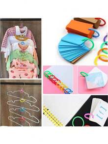 50 piezas de anillos sueltos para hojas, anillos de libros multicolor, adecuados para tarjetas, álbumes de fotos, suministros de oficina de hojas sueltas, álbumes de recortes, apilamiento de archivos y organización de tarjetas de colores, para uso escolar, doméstico o de oficina - multicolor - Ver 7