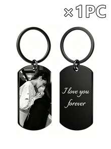 Llavero de metal personalizable, impreso con tu foto y texto, 4 estilos y 4 colores disponibles, paquete de 1 pieza, 3 piezas o 5 piezas. Perfecto como llavero, decoración de mochila, regalo de cumpleaños, regalo de aniversario y regalo del Día de San Valentín. - Multicolor - Ver 29
