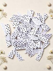 (50 Pieces/Bag) Satin Polka Dot Bows, 4cm Ribbon Bow With Various Colors For Gift Decoration And Making Hairpin Headwear, DIY - Polka Dot Bow - View 22