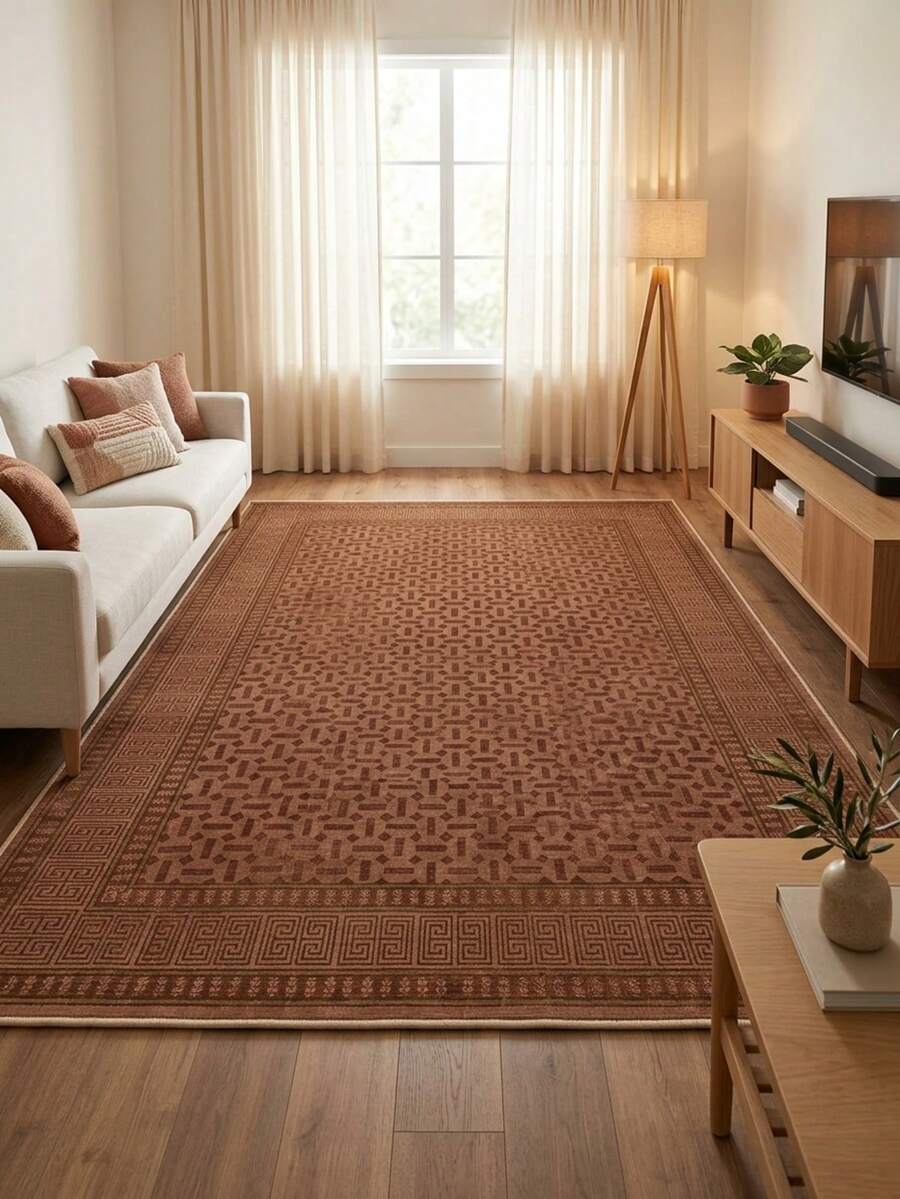1 pieza Alfombra de área rectangular de arte clásico de Oriente Medio con diseño geométrico de rombos marroquíes - Suave de cachemira sintética lavable a máquina, adecuada para sala de estar, dormitorio, entrada, baño, pasillo, patio, cocina, interior y exterior, tapete de piso de gran tamaño para todas las estaciones, decoración del hogar - Multicolor - Ver 1