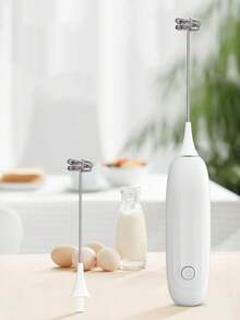[電動雙頭奶泡器] 1件裝，便攜式電動牛奶起泡器 | 迷你奶泡器，電池供電（不含電池）咖啡手動攪拌器，不同攪拌頭適用於不同場景以獲得更好效果。拿鐵、卡布奇諾、法拉沛奇諾、巧克力電動無線攪拌器 - 適合作為聖誕禮物 - 彩色 - 查看 3