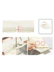 Kitchen Faucet Splash Guard Silicone Mat, Sink Countertop Anti-Stain Draining Mat, Anti-Water Accumulation Design, Easy To Clean, Suitable For Cleaning Tools, Dispenser Bottles, Bottles, Cups - View 12