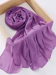 1pc Women Solid Color Crinkled Everyday Hijab, Opaque Headscarf For Dress - Multicolor - View 34