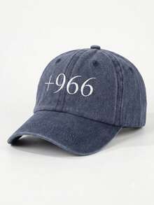 1 pieza Gorra de béisbol lavada con bordado del código de país de Arabia Saudita +966 - Gorra para hombres, gorra de camionero, adecuada para primavera, verano, otoño, invierno, vacaciones en la playa, pesca, fiesta, golf, cumpleaños, vintage, formal, Navidad, Halloween, regalo de temporada de regreso a la escuela - gorra de béisbol - Ver 6