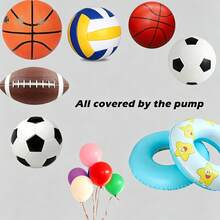 1 buah Pompa Udara dan 3 buah Jarum, Pompa Inflasi Khusus Lapangan untuk Bola Basket dan Sepak Bola, Peralatan Inflasi, Pompa Udara Manual Mini Portabel, Tanpa Baterai - Beraneka warna - View 5