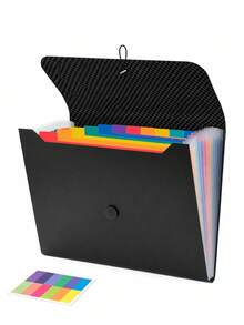 A4 Expanding File Folder, 13-Pocket Accordion File Organizer With Color Labels, Plastic Document Storage Expanding Bag, Suitable For School, Office And Home, Back To School Season - Single Piece - View 11