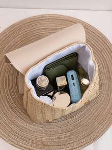 Gentle Minimalist Backpack Fashion Solid Color Women's Bag Beige Home Makeup Bag - Beige - View 5