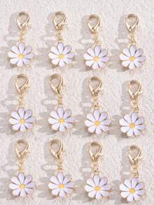 5/10/15pcs Fashionable Daisy Flower Decorative Keychain, Mother's Day Gift, St. Patrick's Day, Birthday Exquisite Gift, Bag Accessory, Holiday Decoration Essential Hanging Ornament. - Multicolor - View 5