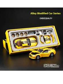 1:42 Ford Mustang GT 2018 車模，紅黃藍塗裝改裝版合金模型玩具，仿真賽車展示收藏禮品 - 彩色 - 查看 8