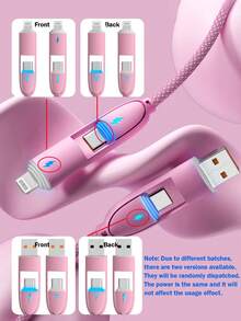 Durcord 1m/3.28ft/39.37in 4-In-1 60W/100W(Max)/27W Nylon Braided Lightning Data Cable & 3-In-2 60W+27W Fast Charging Cable, Compatible With IPhone 17/16/15/14/13/12/Pro Max Series, Galaxy S25, And Other Phones, Universal High-Efficiency Charging Adapter, Charging And Data Sync Cable - Multicolor - View 11