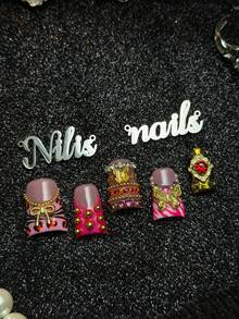 10pcs Handmade Fully Covered Short Duck Nails Press On Nails, Hot Pink Nails, Y2K Sweet And Hot Girl Style,Reusable False Nails With Jelly Glue And Nail File,Suitable For Club Night,Birthday Party,Summer Festival, Hangout,Punk Street Daily Styling - Hot Pink - View 7