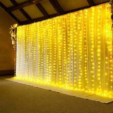 1 Paquete, 600/300/200/100 Luces de Hada LED Cortina, Luces de Cadena de Navidad Alimentadas por USB, Adecuadas para Dormitorio, Sala de Estar, Decoración de Boda, Fiesta de Cumpleaños, Navidad, Acción de Gracias, Decoración de Halloween y Luces Festivas - Cadena de luces de cortina USB - Ver 14