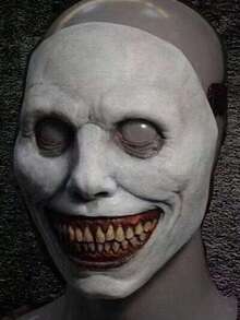 1pc Latex Mask COS Smiling White Eyes Demon Mask - View 3
