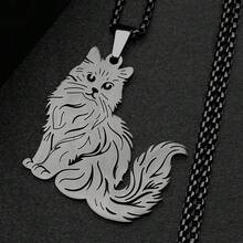 Sexy Ragdoll Cat Clavicle Chain Women Men Stainless Steel Silver Color Kitty Animal Our Cute Family Necklace Jewelry Accessory - Necklace - View 6