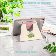 Cartoon Floral Pattern 360° Rotating Tri-Fold Tablet Protective Case With Pencil Slot. 360° Rotating Tri-Fold Pencil Slot Protective Case. Tablet Protective Case Features: 360° Rotating Tri-Fold Stand Design, Smart Sleep/Wake, Full Body Protection, Air Cushion Anti-Drop Edge, Multi-Angle Stand, Built-In Pencil Slot, Lightweight And Portable. - Multicolor - View 6