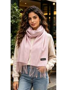 Women's Scarves Casual, Suitable For Winter And Autumn - Baby Pink - View 4