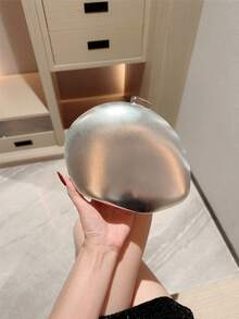 1個靜奢風不對稱造型方盒晚宴手拿包，浪漫婚禮手提包，春夏斜背鏈條包，新娘正式派對包，舞會手拿包，優雅晚禮服包 - 銀色 - 查看 3