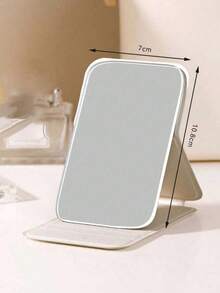 1pc Portable Makeup Mirror, Solid Color, PU Leather Material, Minimalist Cute Compact Design, Foldable, Birthday/Graduation Gift, Home Decor, Back To School Supplies, Giveaway, Travel Essential Affordable Item - Multicolor - View 5