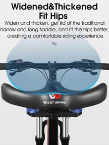 WEST BIKING Widened Bike Seat Thickened Sponge Spring Suspension Hollow Breathable Casual Comfortable Riding Gear - Multicolor - View 8