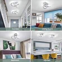 Modern LED Ceiling Lights, 9.5in Chro-Me Hallway Ceiling Light Fixtures 22W Cool White 6000K, Flush Mount Ceiling Light For Kitchen,Aisle, Entrance, Bedroom, Bathroom, Living Room - Silver - View 12