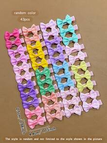 43 piezas de pinzas para el cabello con lazo de colores, tamaño pequeño, accesorios decorativos para el cabello - Multicolor - Ver 8