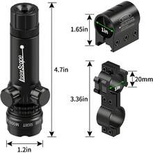 803 Lente objetiva ajustável para telescópio monocular a laser vermelho-verde, lente objetiva com retículo, acessório tipo estilingue, à prova d'água e resistente a impactos. - Preto - Visão 2