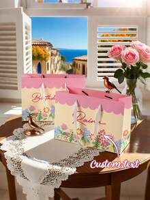 Customized Gift Bags, Personalized Name Gift Bags, Birthday Gift Bags, Wedding Gift Bags, Bridesmaid Gift Bags, Personalized Gifts, Wedding Party Favors, Gift Box Alternatives, Suitable For Parties, Gifts, Daily Use, Shopping, Travel - Multicolor - View 1