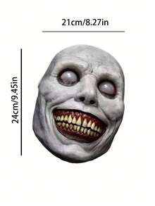 1pc Latex Mask COS Smiling White Eyes Demon Mask - View 4