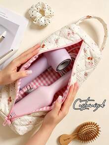 Customizable Name Text Hair Dryer Protective Cover, Fashionable Zippered Storage Bag With Exquisite Bow Design, Durable Fabric, Zipper Closure For Excellent Sealing And Dust-Proofing. Can Store Hair Dryers, Curling Irons, Straightening Irons And Other Hair Styling Tools And Accessories, Organized And Tidy. Highly Practical, Suitable For Home Storage, Travel, Fitness And Hair Salon Use. Combines Decorative And Practical Features - Multicolor - View 8