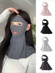 1pc Summer Full Face Sun Protection Mask, Women's UV Protection Neck Scarf, Breathable Drinking Mask - Multicolor - View 6