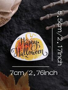 32pcs Pumpkin Lollipop Decoration Cards, Halloween Theme - Holiday Party Gifts, Candy Boxes And Holiday Decorations, Featuring Ghost Pumpkin Design, Yellow Paper Cards, Suitable For Halloween Parties, Birthday Gifts And "Trick Or Treat" Decoration Cards. - View 4