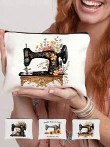 Bolsa de almacenamiento de patrones para máquina de coser, bolsa multifuncional con cremallera para herramientas de costura & brochas de maquillaje, organizador portátil, accesorio imprescindible para la vuelta al colegio - Multicolor - Ver 5