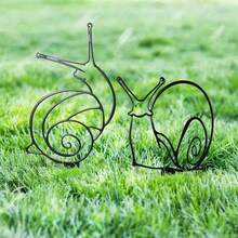 1pc Outdoor Metal Iron Snail Decoration, Garden Yard Balcony Flower Pot Stake - A - View 6