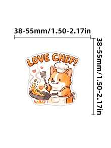 Waterproof Cute Corgi Stickers 50Pcs, Cartoon Welsh Puppy Vacation Funny Text Vinyl Decals For Bottle Notebook Skate DIY Craft, Back To School - Multicolor - View 5