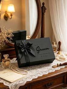 1pc Customized Name Gift Box, Personalized Text Luxury Gift Box With Ribbon, Magnetic Closure Bridesmaid/Wedding Proposal Box, Empty Gift Box - Multicolor - View 3