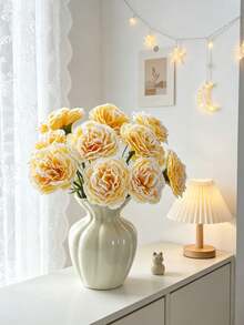 5/10pcs 29cm Artificial Carnations, Silk Fake Flowers, Mother's Day, Valentine's Day, Wedding Centerpiece Decoration, Bridal Shower Gift, Table Decor, Home Party, Birthday Decoration, Valentine's Day Gift, Graduation Gift - Yellow - View 8