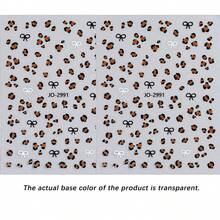 Cute Leopard Print Bow Nail Stickers, Thin Self-Adhesive Nail Art Decals With Brown Leopard Spots & Bow Patterns, Easy Apply Nail Decor For Women Girls - Multicolor - View 10