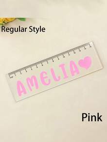 Custom A2 Size Colorful Letter Acrylic Ruler, Personalized Name, 15cm Long, Suitable For Stationery Enthusiasts, Fashionable Ruler For Birthday, Office Use, Daily Tasks And Students - Multicolor - View 7