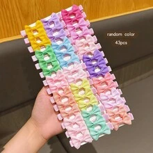 43 piezas de pinzas para el cabello con lazo de colores, tamaño pequeño, accesorios decorativos para el cabello - Multicolor - Ver 10
