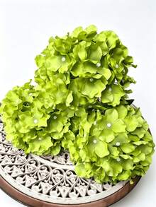 1/3/6/10件 18.5英吋綠色刺繡人造花附莖，絲綢刺繡球形桌面裝飾花，適用於辦公室、派對、婚禮、人造植物、春/夏裝飾、花園裝飾、房間裝飾、禮物 - 綠色 - 查看 6